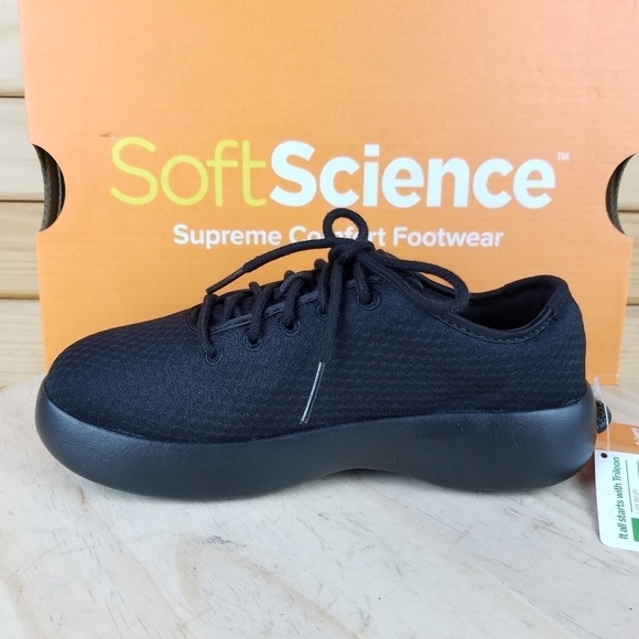 Soft Science 6M Light Walker Black Lace-up Lightweight Casual Comfort Shoes - Picture 7 of 13